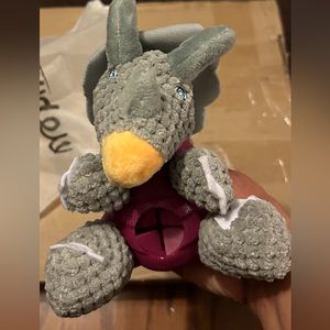 Doudele Interactive Dog🐶Triceratops Shape Plush Chew,Puzzle Squeak,Comfort Toys